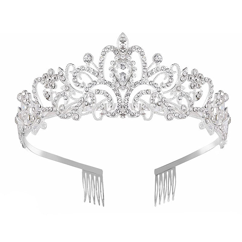 Damen Funkelnde Kristall-Tiara mit filigranem Design Karnz