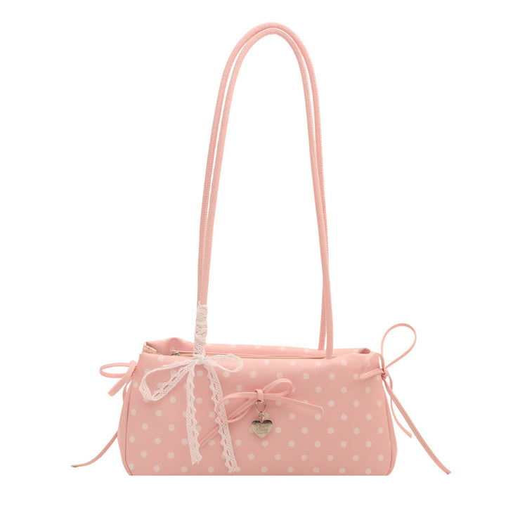 WoCharming Polka Dot Schleifen-Detail Handtasche Karnz