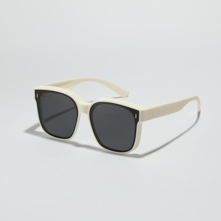 Damen quadratische Sonnenbrille mit modernem, hochglänzendem Rahmen und UV-Schutz Karnz