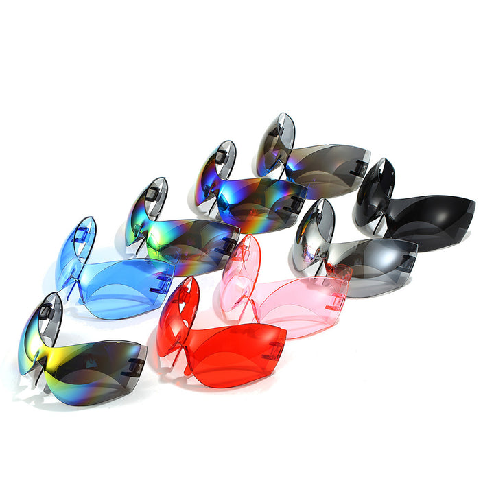 Oversized futuristische Schild Sonnenbrille Karnz