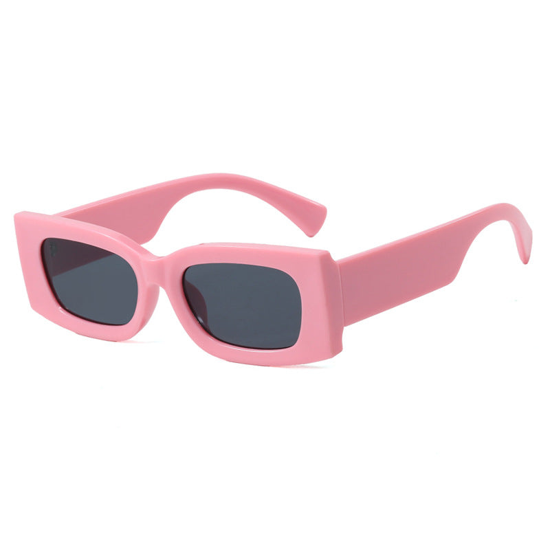 Damen modische quadratische Sonnenbrille mit transparentem Rahmen und schützendem UV-Filter Karnz