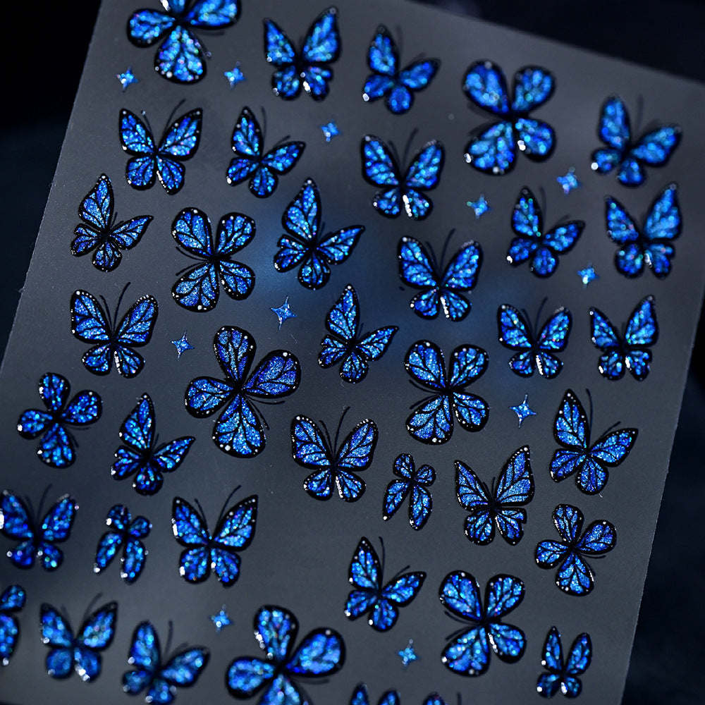 Glitzernde Schmetterling Nagelkunst Aufkleber