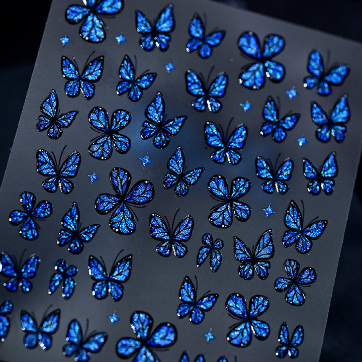 Glitzernde Schmetterling Nagelkunst Aufkleber