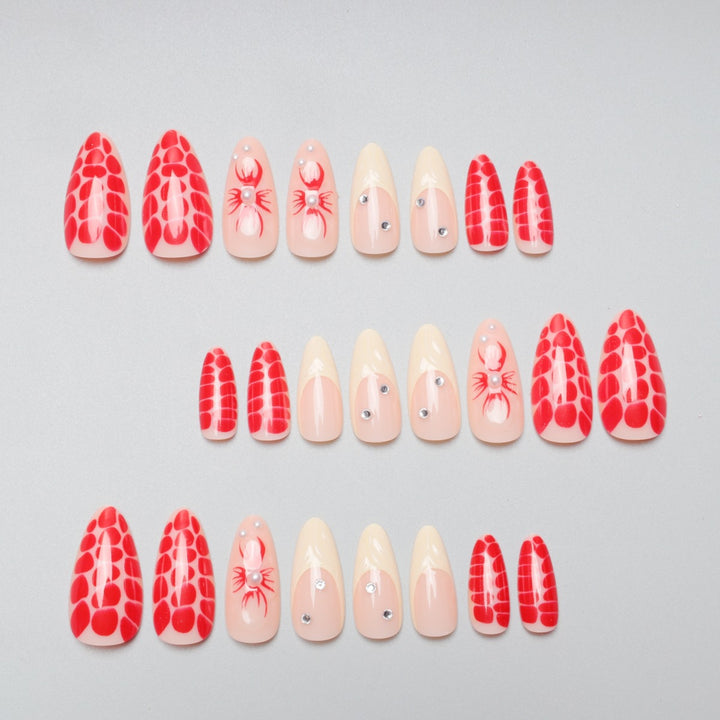 Künstlerische Florale und Textur Stiletto Nagelverlängerungen Karnz