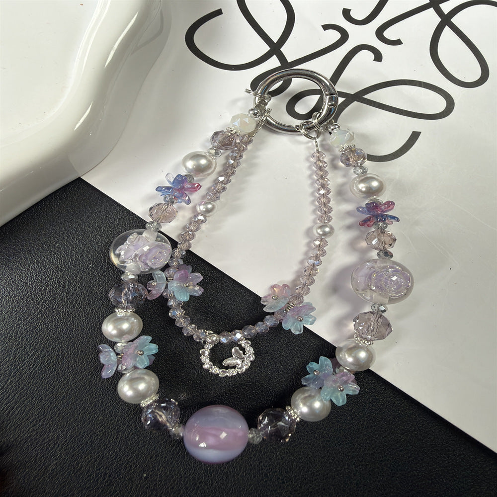 Florale Perlen Charm Halskette Karnz
