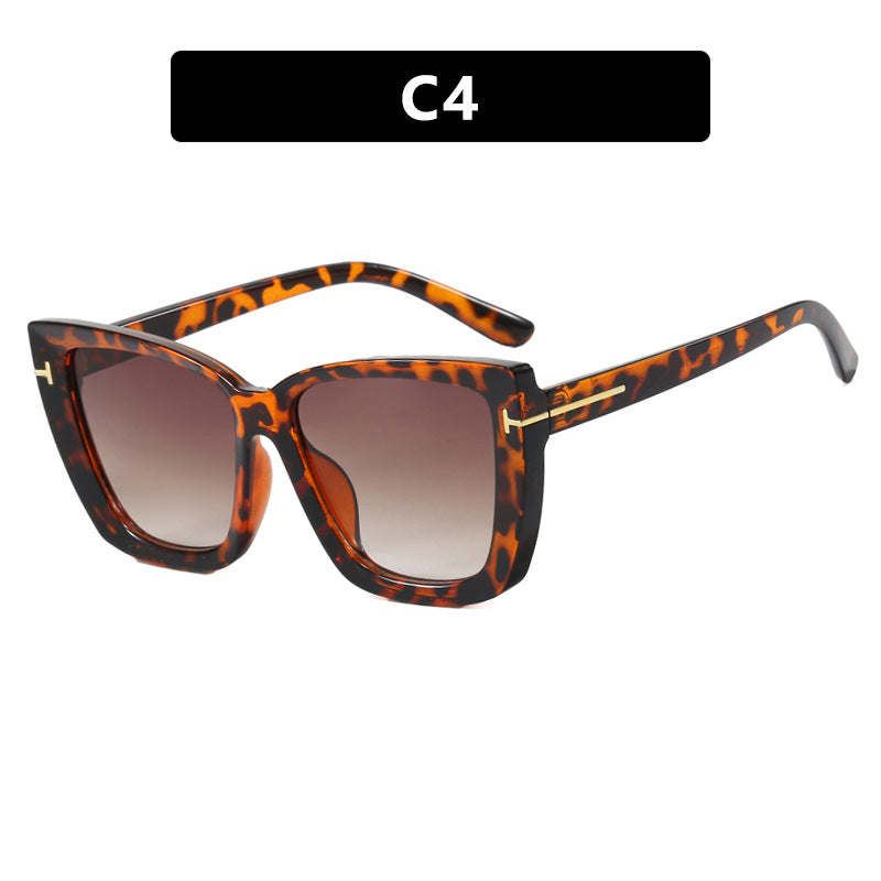 Damen große Sonnenbrille im modernen Design mit angesagtem Schildkrötenmuster Karnz