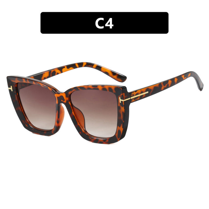 Damen große Sonnenbrille im modernen Design mit angesagtem Schildkrötenmuster Karnz