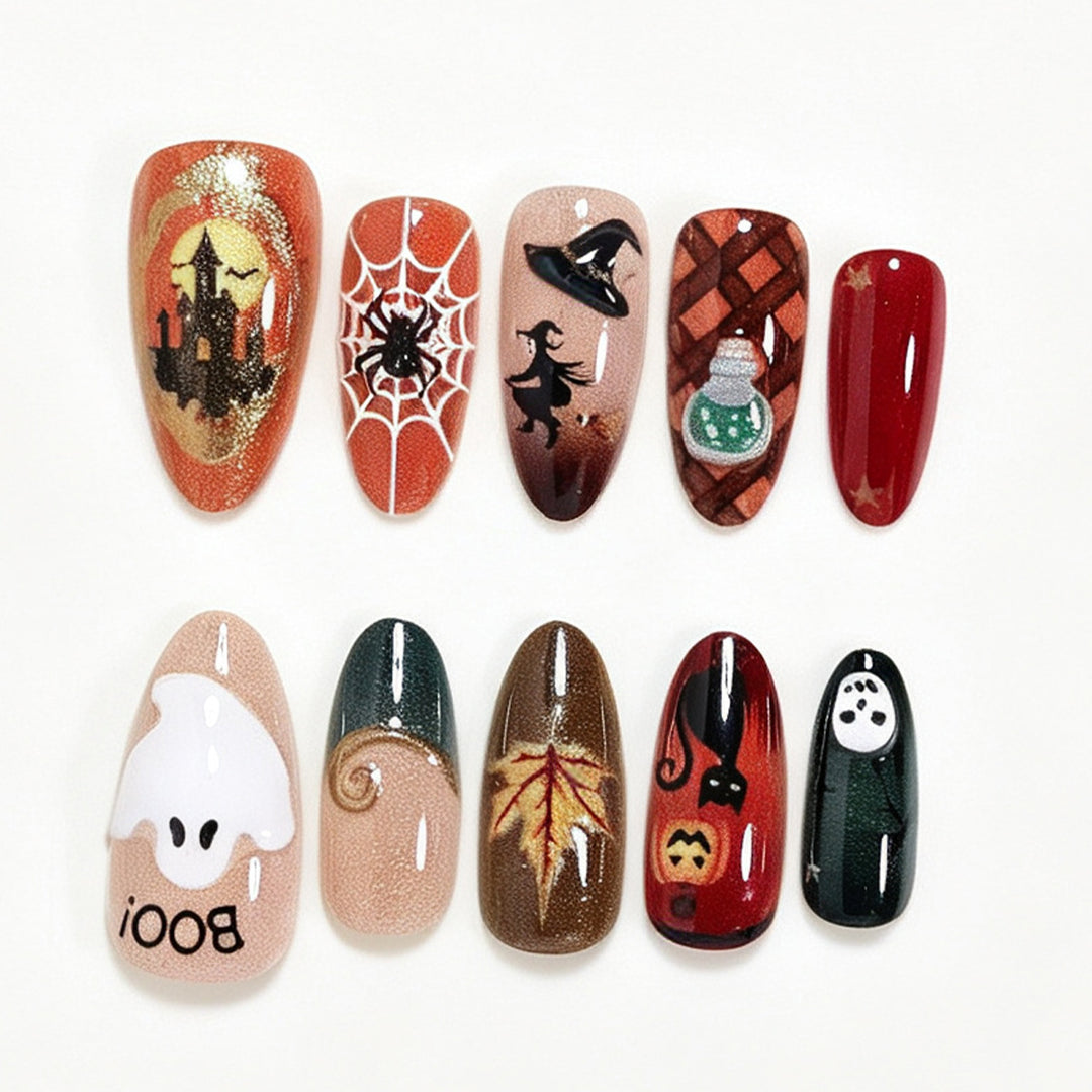 Halloween-Themen Dekorative Press-On Nagelkunst Set Karnz