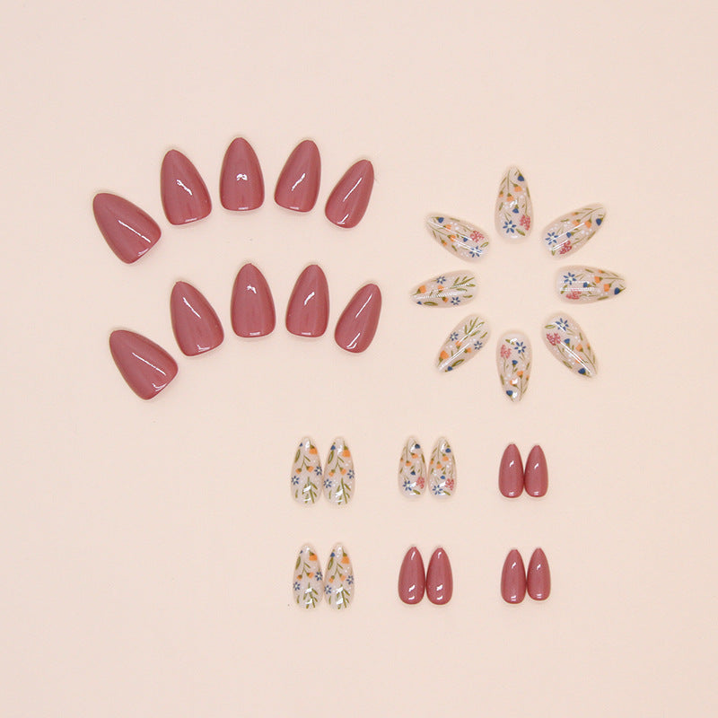 Künstlerische Blumen Press-On Nail Art Karnz