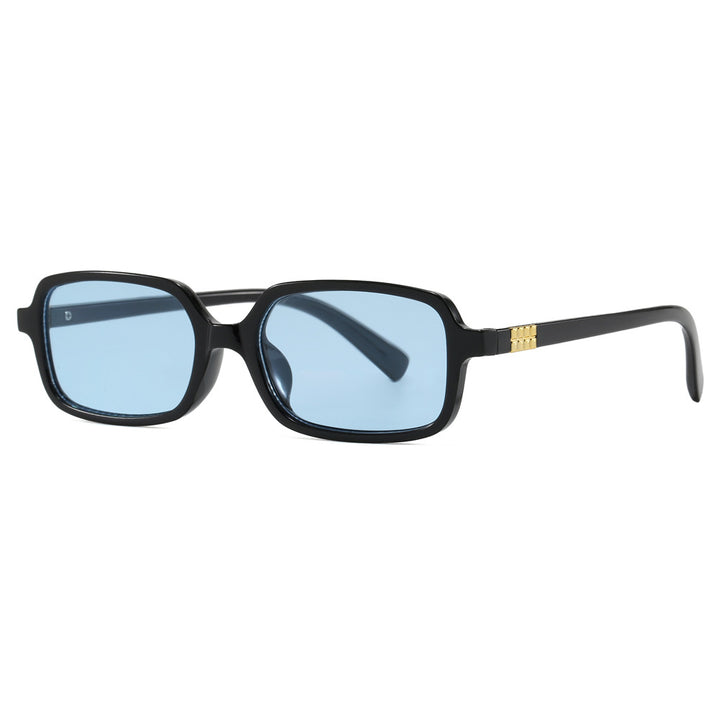 Damen modische quadratische Brille mit elegantem Kunststoffrahmen und goldenen Akzenten Karnz
