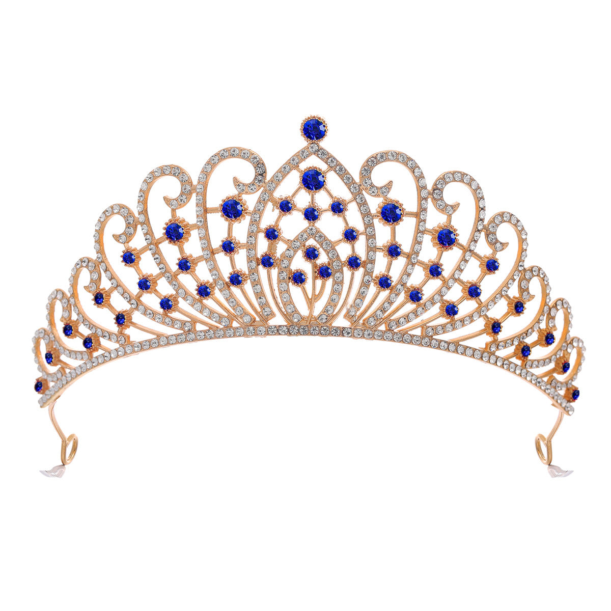 Damen Elegante Strass-Tiara mit floralen Details Karnz