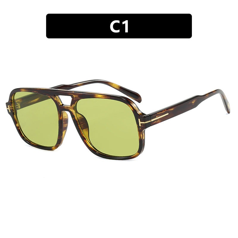 Damen trendige Sonnenbrille mit quadratischem Rahmen und polarisierenden gelben Gläsern Karnz