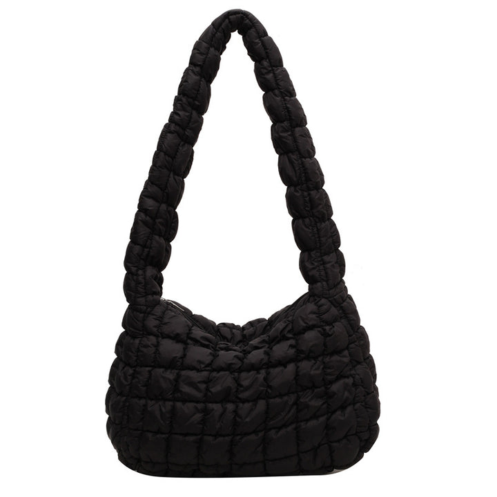 Texturierte gesteppte Schultertasche Karnz