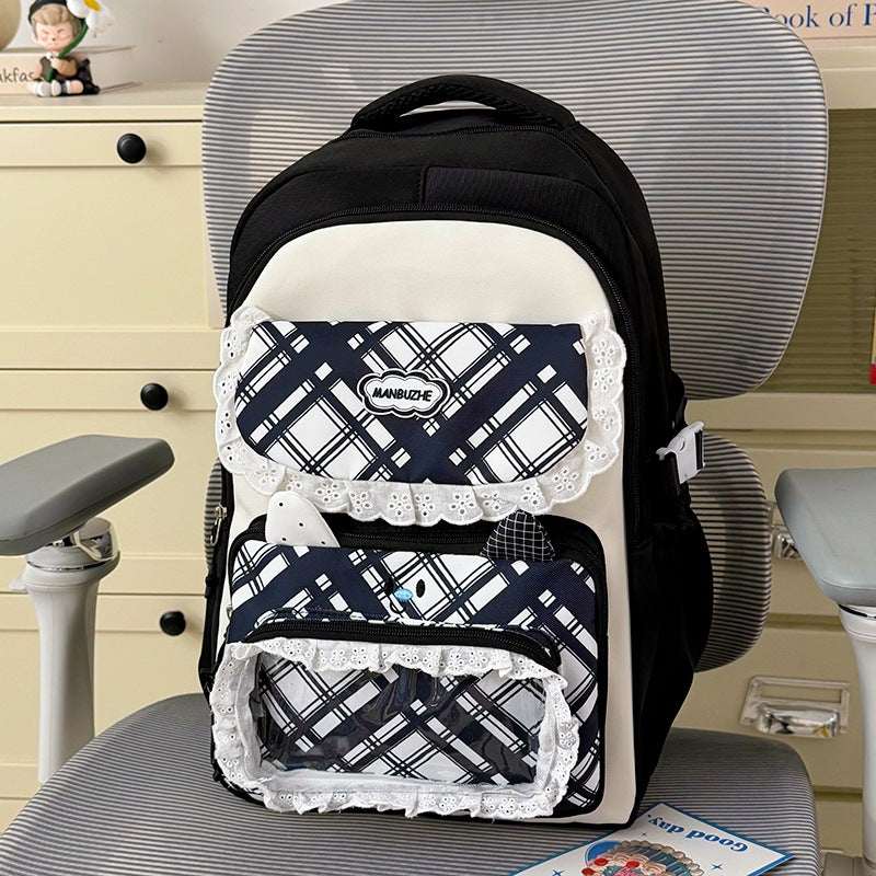 Stylischer Mehrfach-Taschen-Rucksack mit niedlichen dekorativen Akzenten Karnz