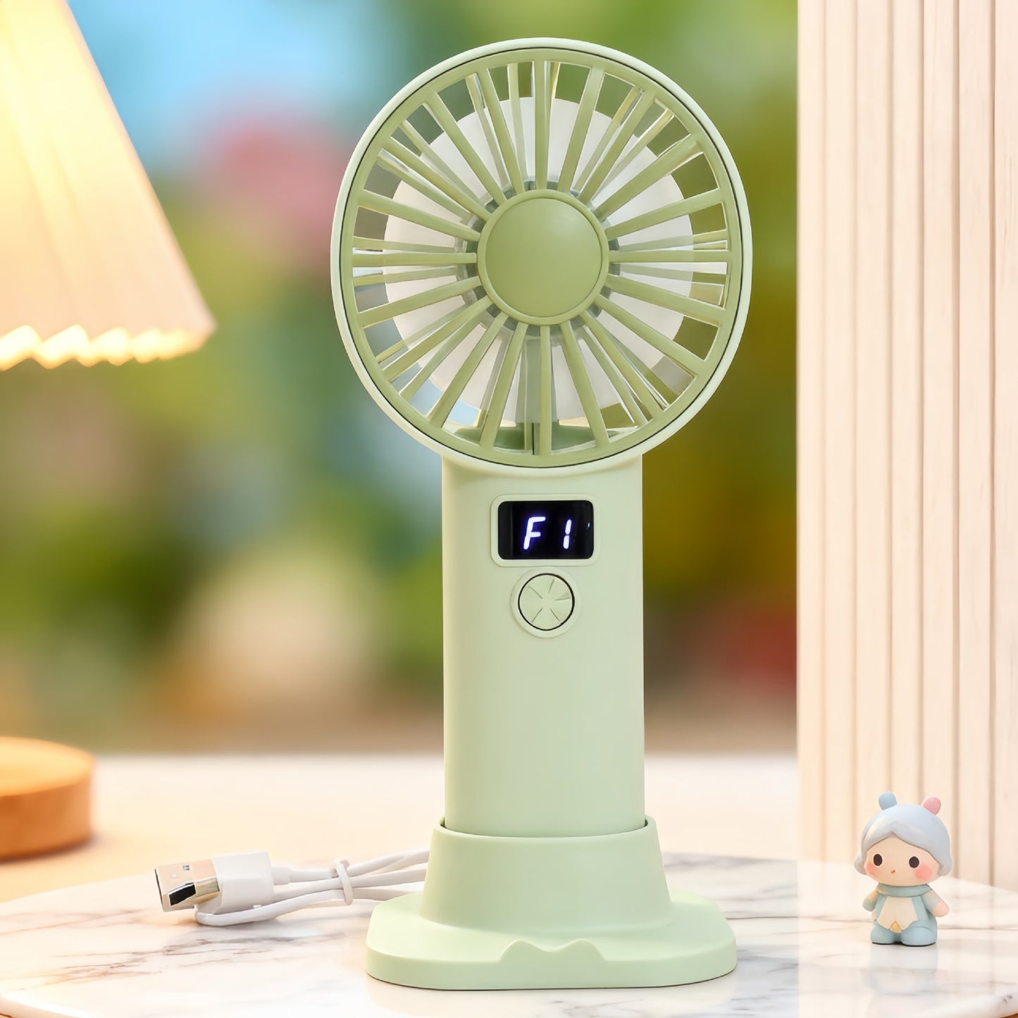 Damen Tragbarer Handventilator mit digitaler Geschwindigkeitseinstellung Karnz