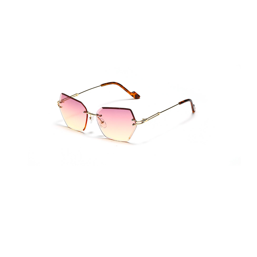 Damen moderne Sonnenbrille mit stilvollem sechseckigem Rahmen Karnz