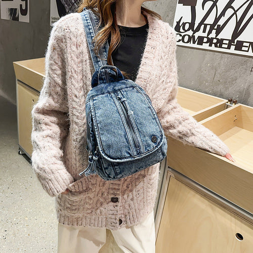 Kompakte Denim Sling-Rucksack Karnz