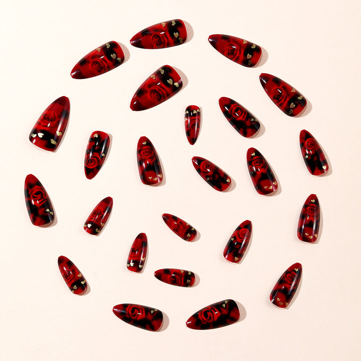 Künstlerische florale Stiletto-Nagelkunstverlängerungen Karnz