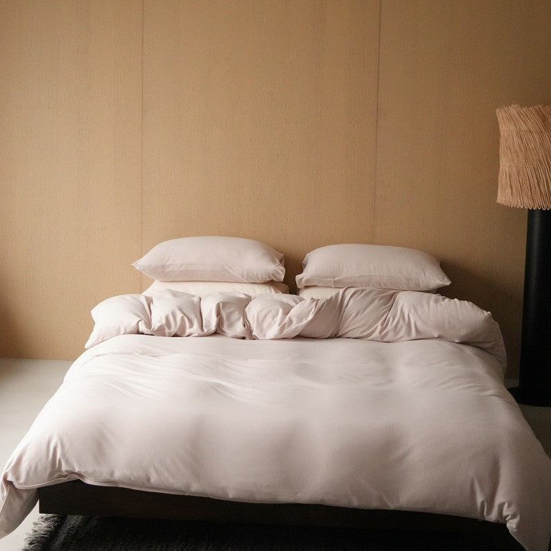 Extra-weiches Baumwollsatin-Bettbezug-Set mit Hotel-Finish und verdecktem Reißverschluss