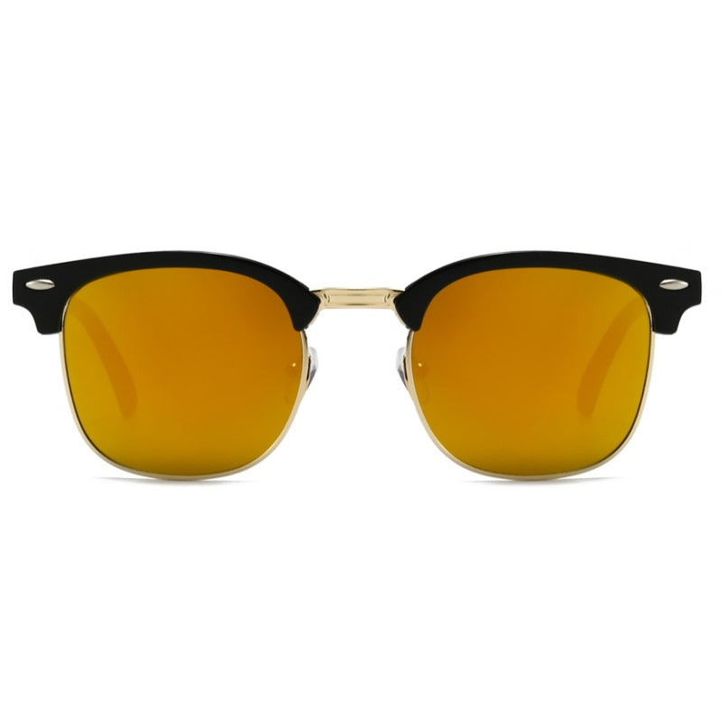 Damen modische Retro-Sonnenbrille mit metallischem Rahmen Karnz