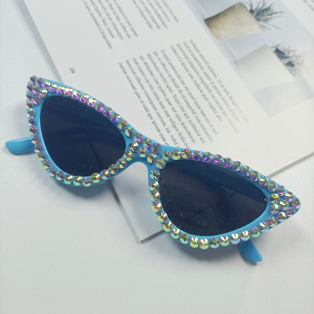 Damen Cat-Eye Sonnenbrille mit funkelndem Kristallbesatz Karnz
