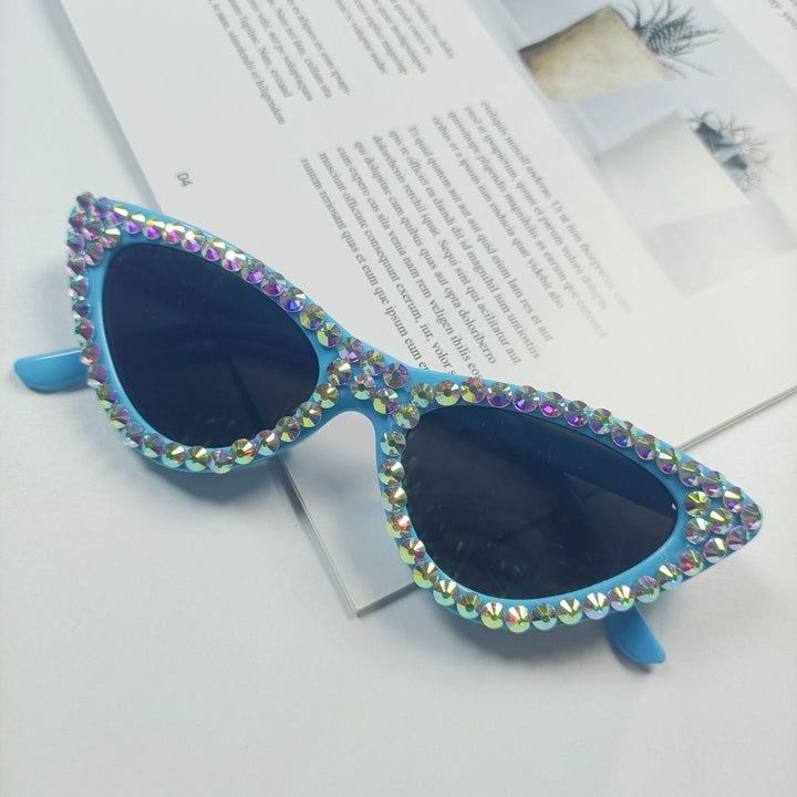 Damen Cat-Eye Sonnenbrille mit funkelndem Kristallbesatz Karnz