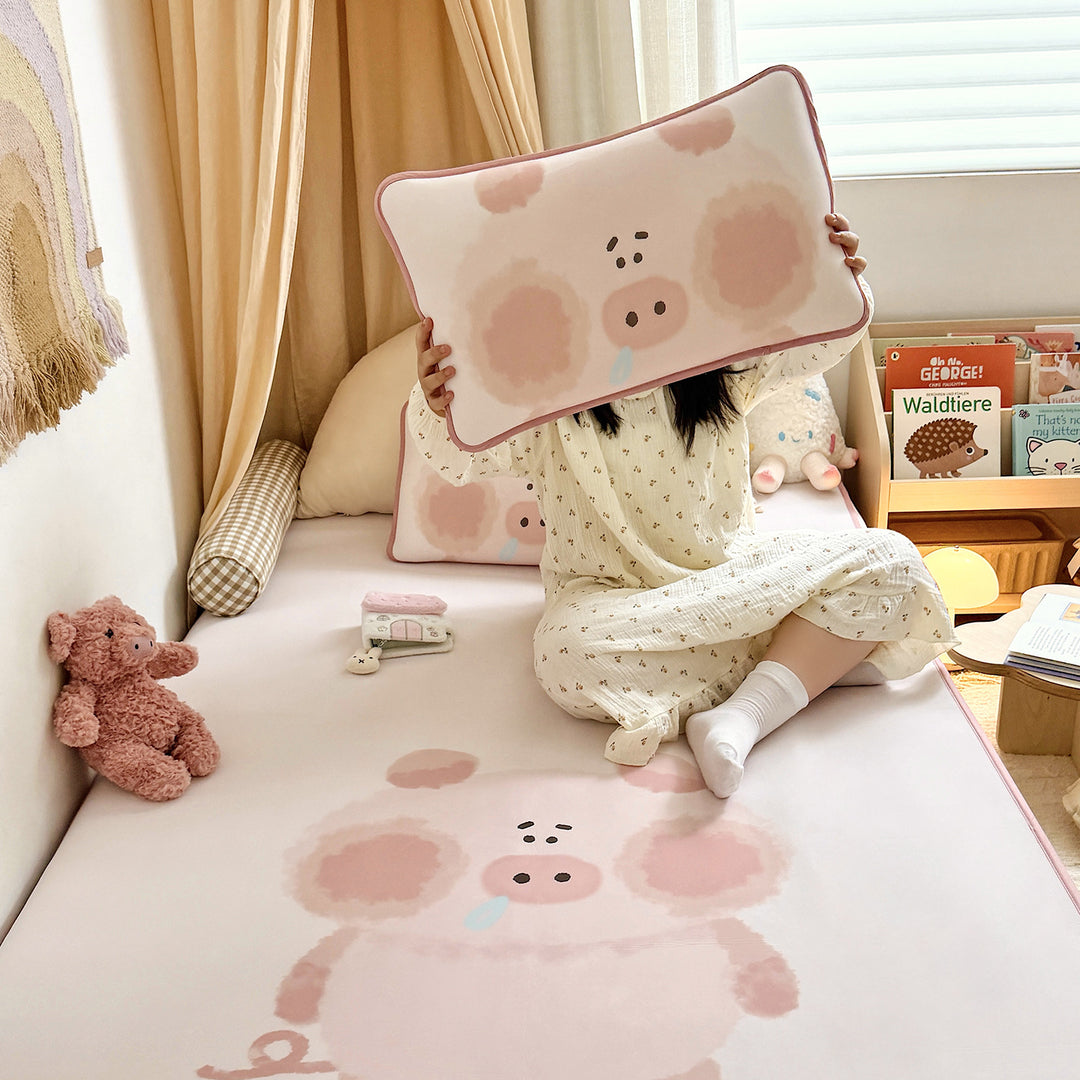 Kinder-Spielmatratze mit Kuschelkissen und rutschfester Schaumauflage
