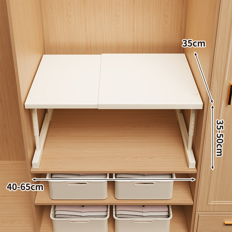Erweiterbare Klappkleiderschrank-Regalplatte mit teleskopischer Unterstützung