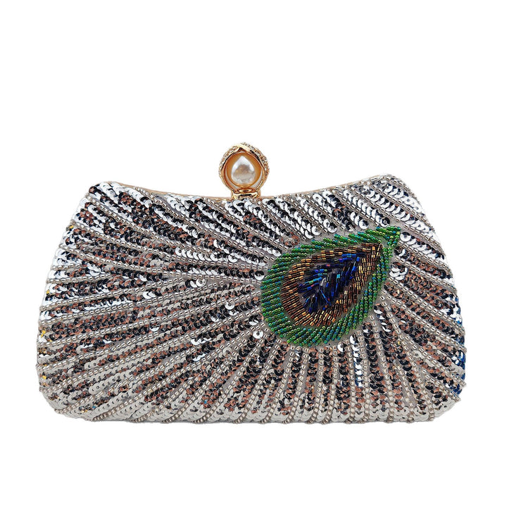 Pailletten-Pfauen-Design-Clutch