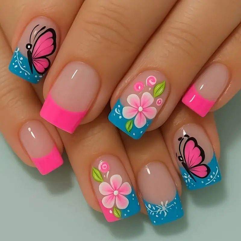 Künstlerisches Florales Nagelkunst Set Karnz