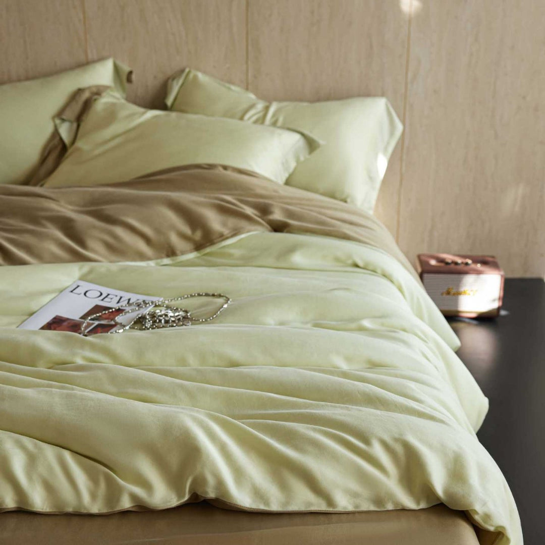 Seidenglänzendes Premium-Bettwäsche-Set aus Baumwollsatin
