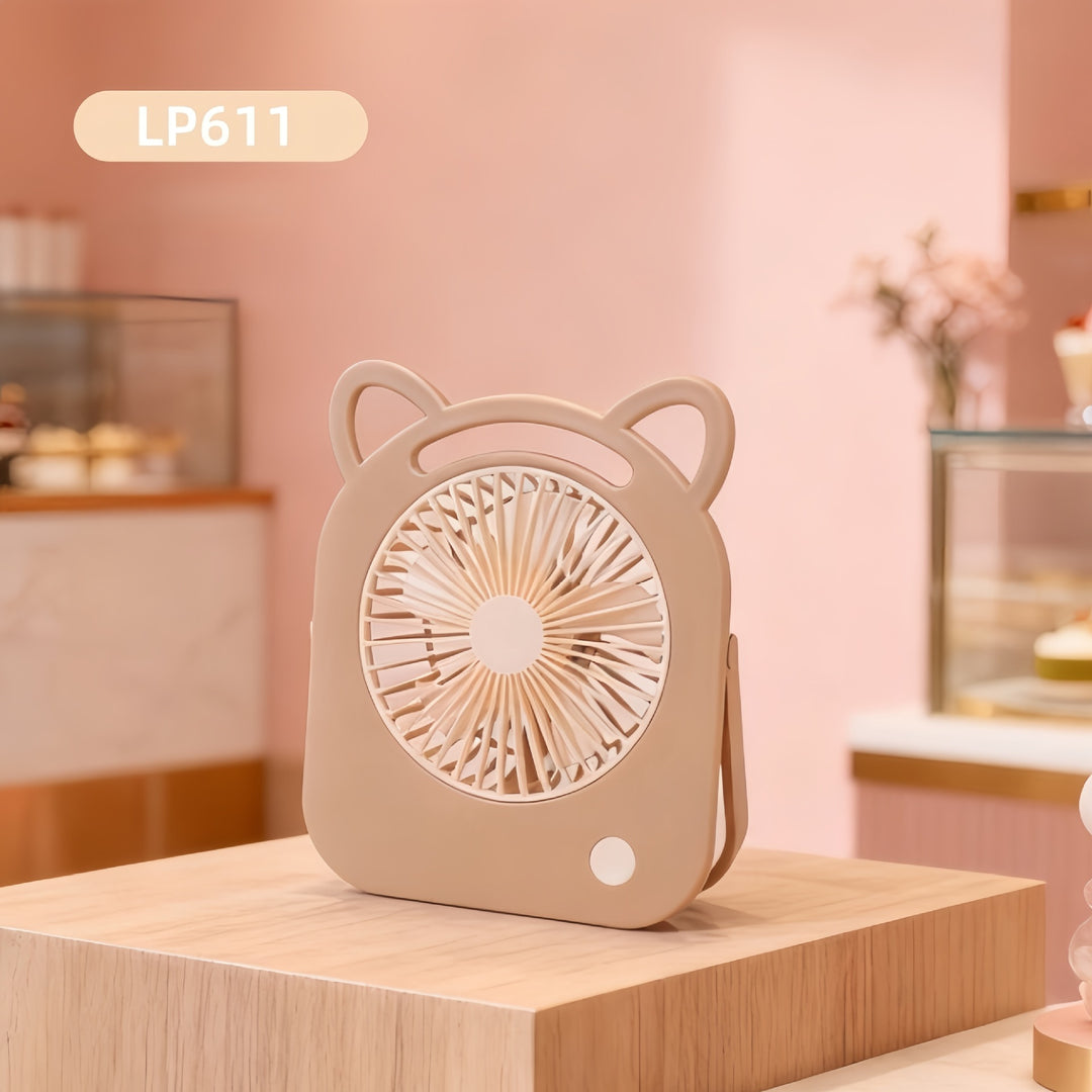 Damen Tragbarer Mini-Handventilator im süßen Katzendesign Karnz