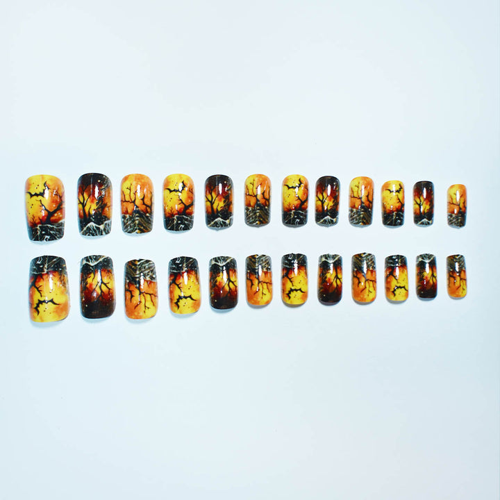 Künstlerisches Halloween-Themen Press-On Nagelset Karnz