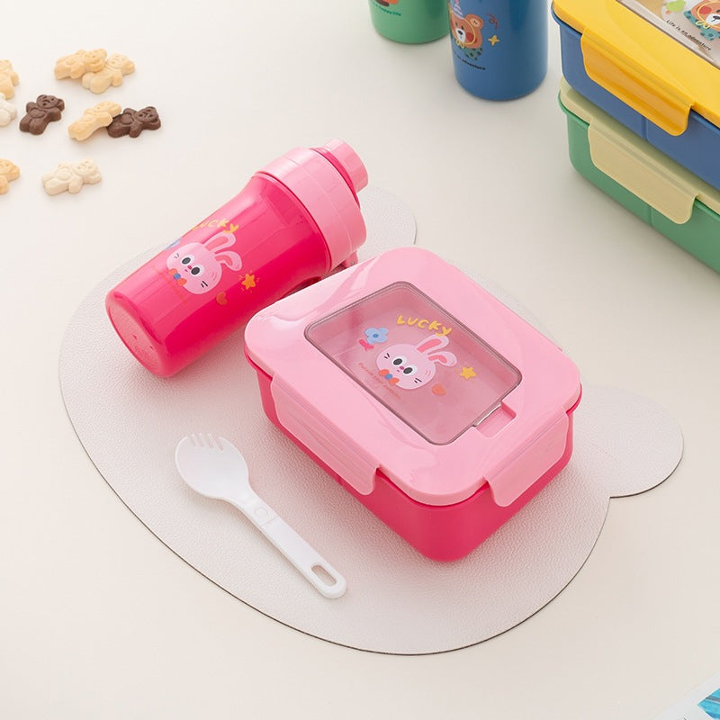 Spaß-Themen Bento Lunchbox mit integriertem Besteckset