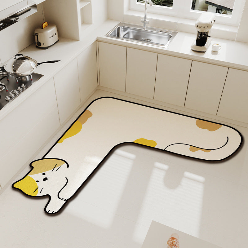 Kat-förmige dekorative Küchenmatte für Zuhause