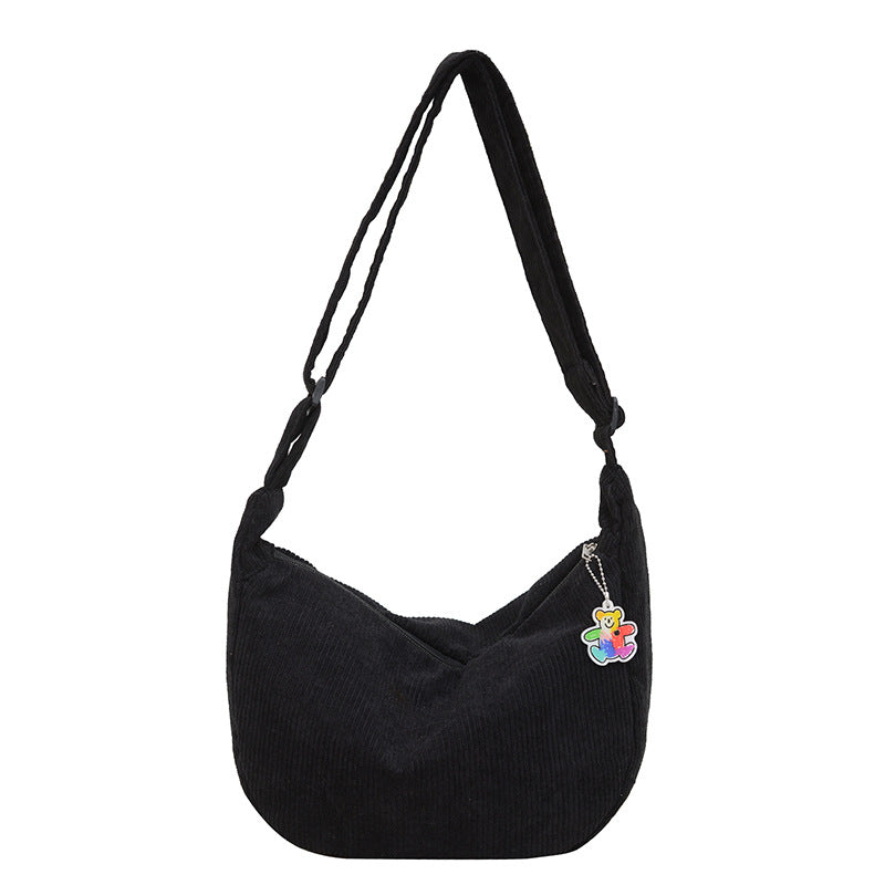 Lässige Baumwollcord Schultertasche