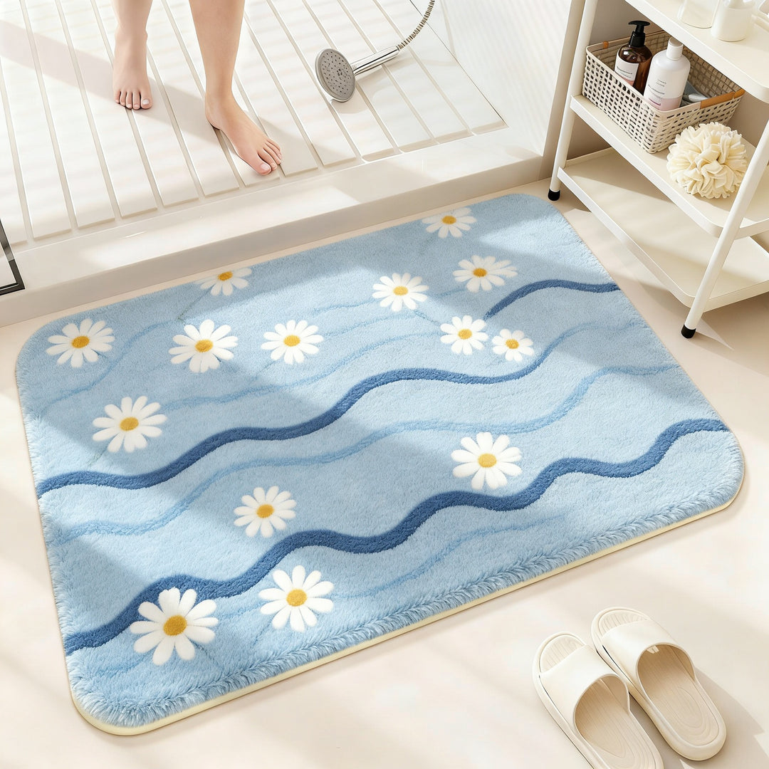 Florales Muster Badezimmerteppich