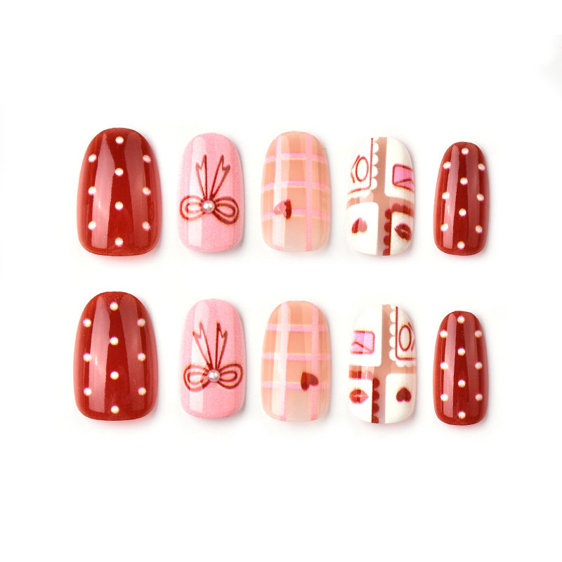 Künstlerisches Festliches Press-On Nagelset
