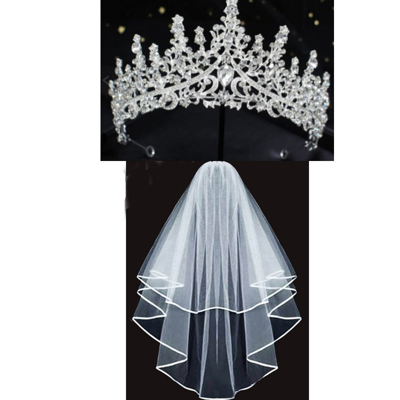 Damen Hochzeit Tiara und Schleier Set Karnz