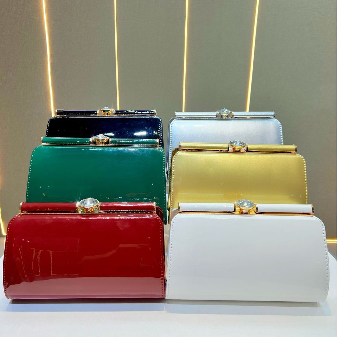 Elegante Patentleder Abend Clutch