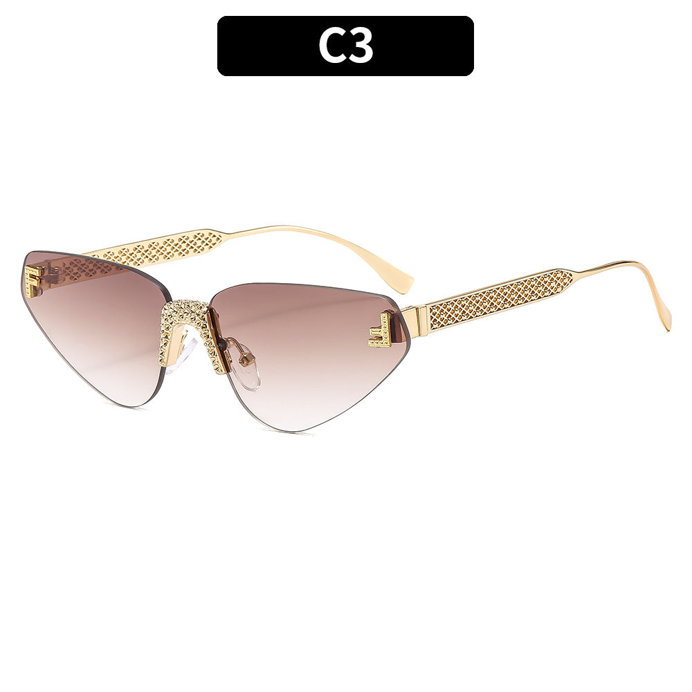 Mode Cat-Eye Sonnenbrille mit dekorativem goldenen Akzent