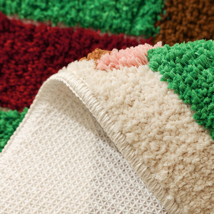 Geformte Hochflor-Badematte mit Geschenk-Bärenmotiv und rutschfester Rückseite