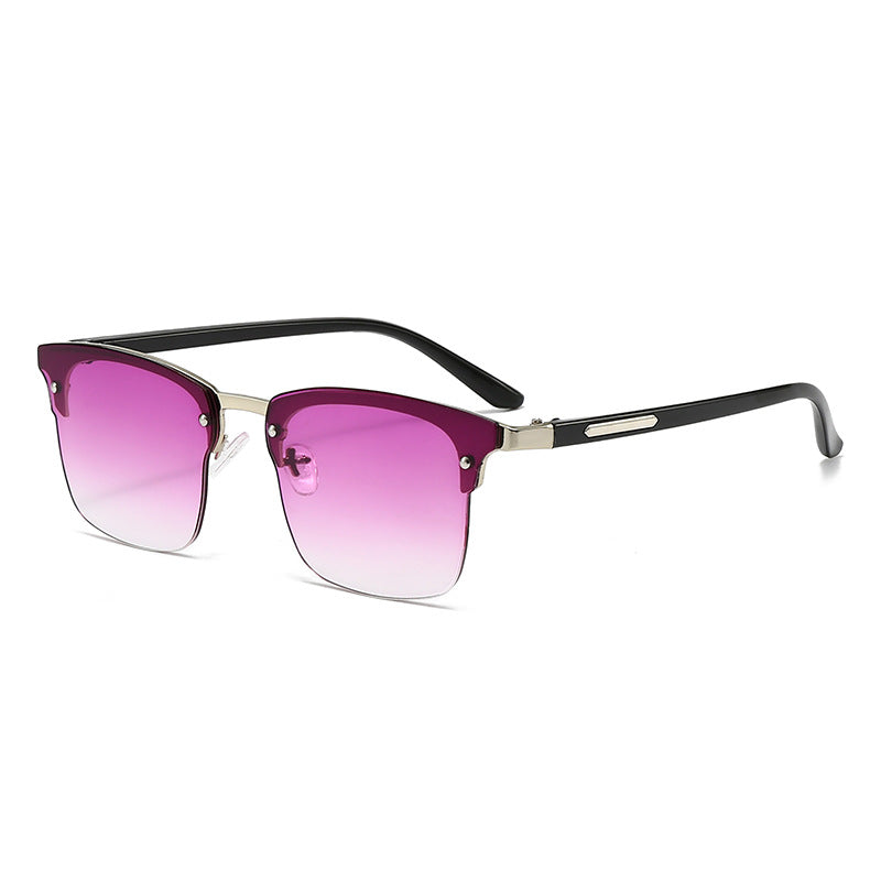 Damen elegante quadratische Sonnenbrille mit metallischen Akzenten Karnz