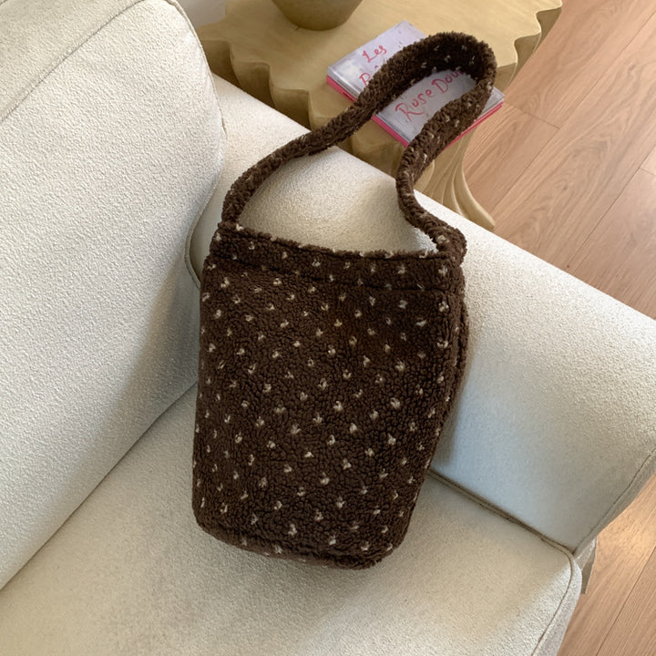 Weiche Plüsch Utility Schultertasche