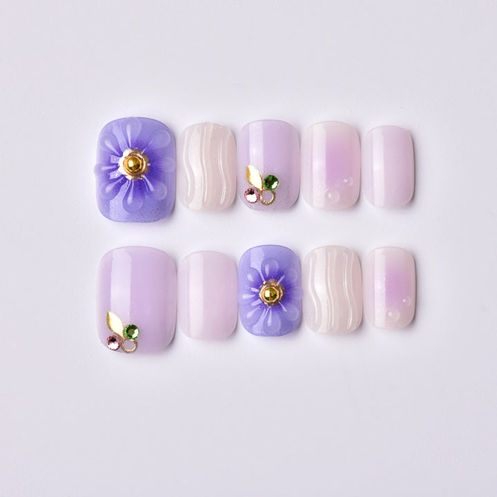 Floral Accent Druck-Nagelset 1790736580