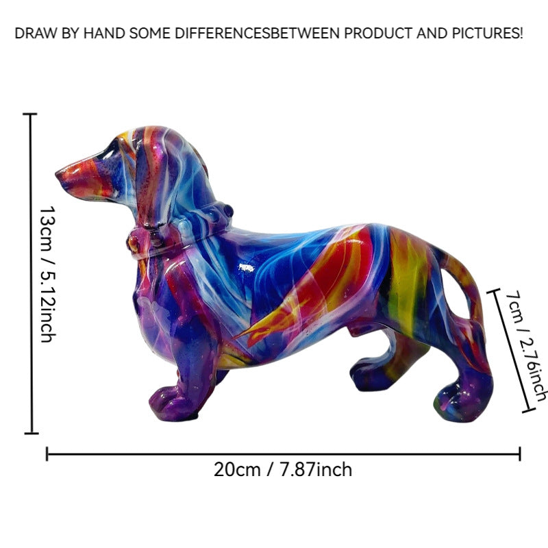 Kreative Dekofigur eines Dachshunds Karnz