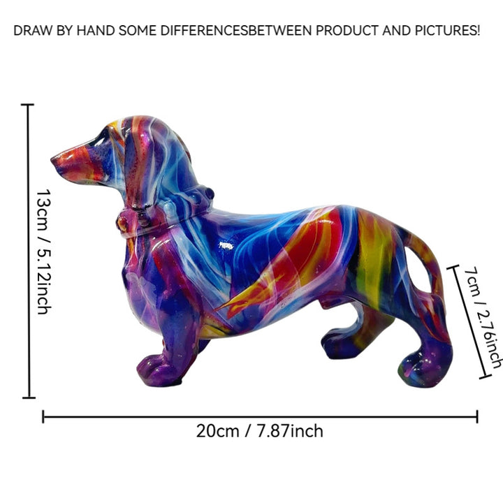 Kreative Dekofigur eines Dachshunds Karnz
