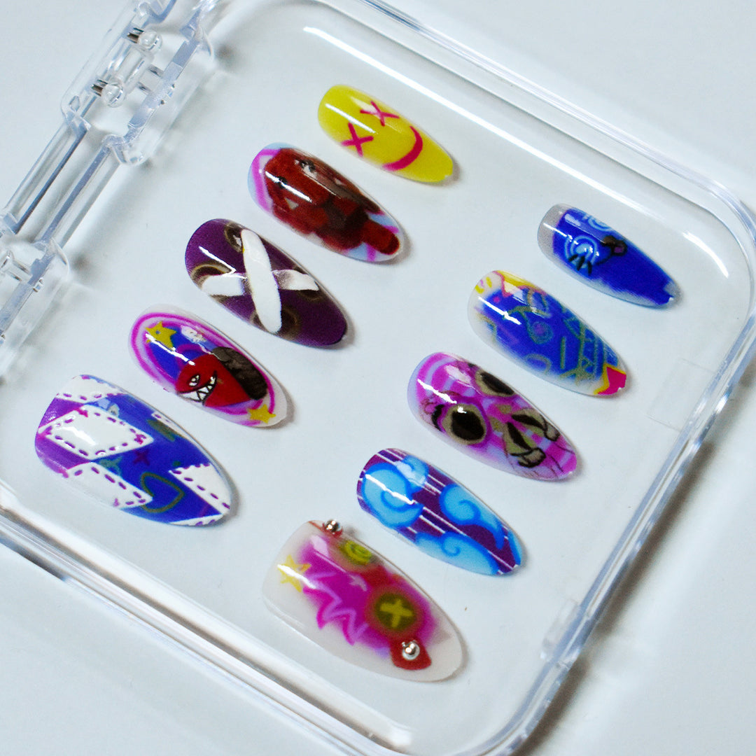 Künstlerisches Kuss-Themen Press-On Nagelkunst Karnz