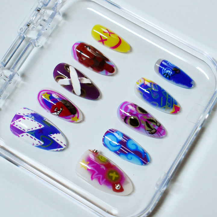Künstlerisches Kuss-Themen Press-On Nagelkunst Karnz