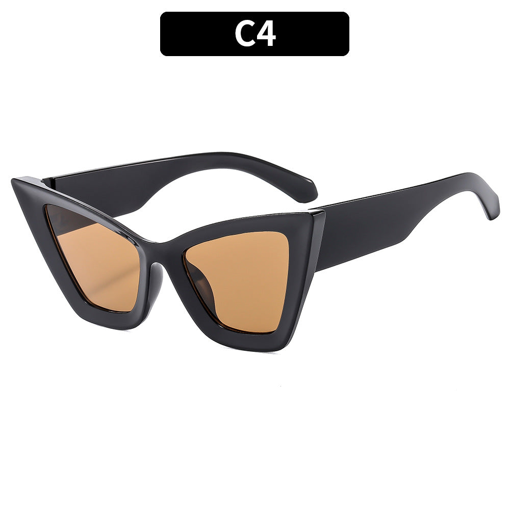 Cat-Eye Sonnenbrille mit geometrischem Rahmen